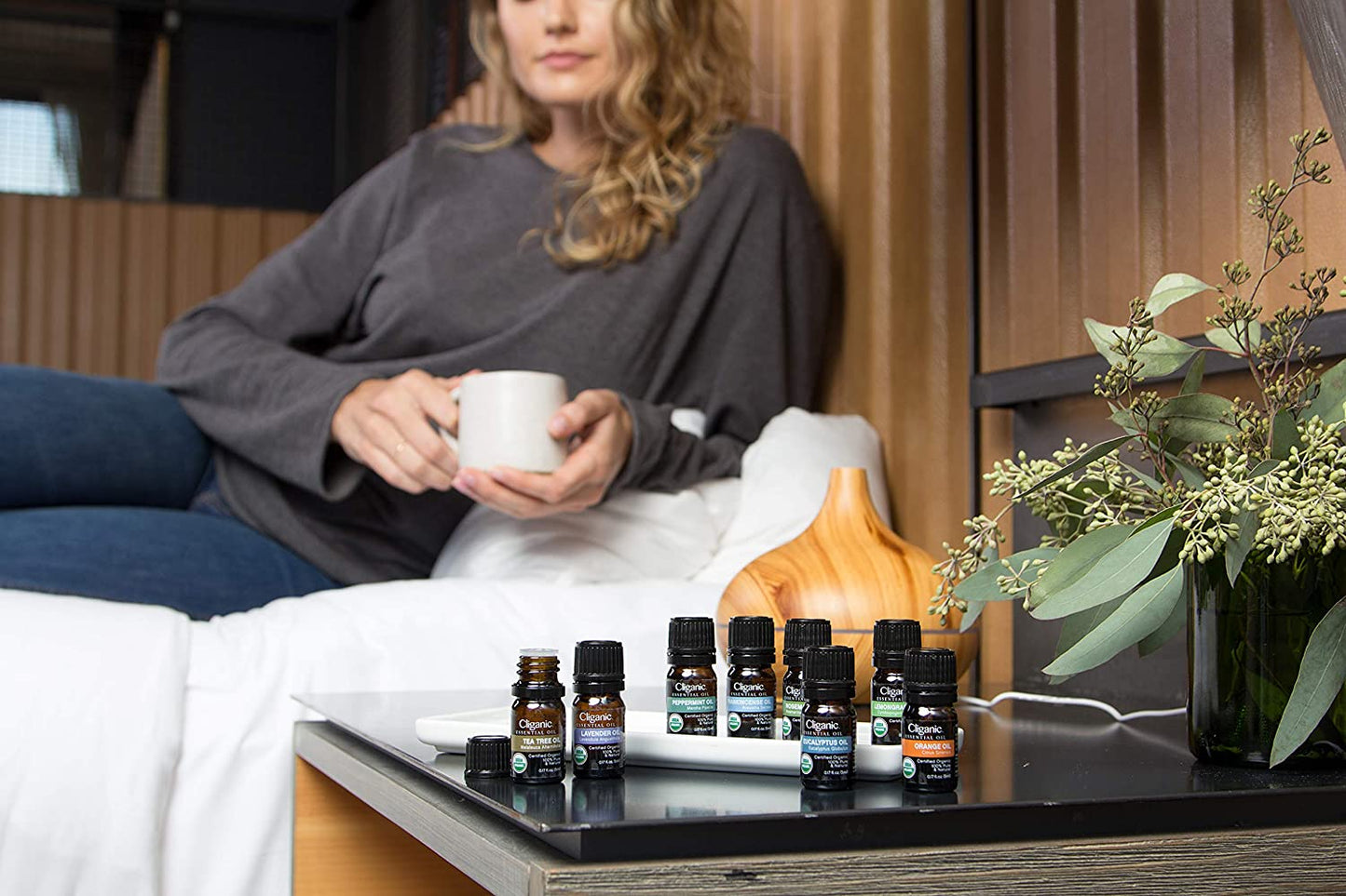 Cliganic USDA Organic Aromatherapy Essential Oils Set (Top 4), 100%