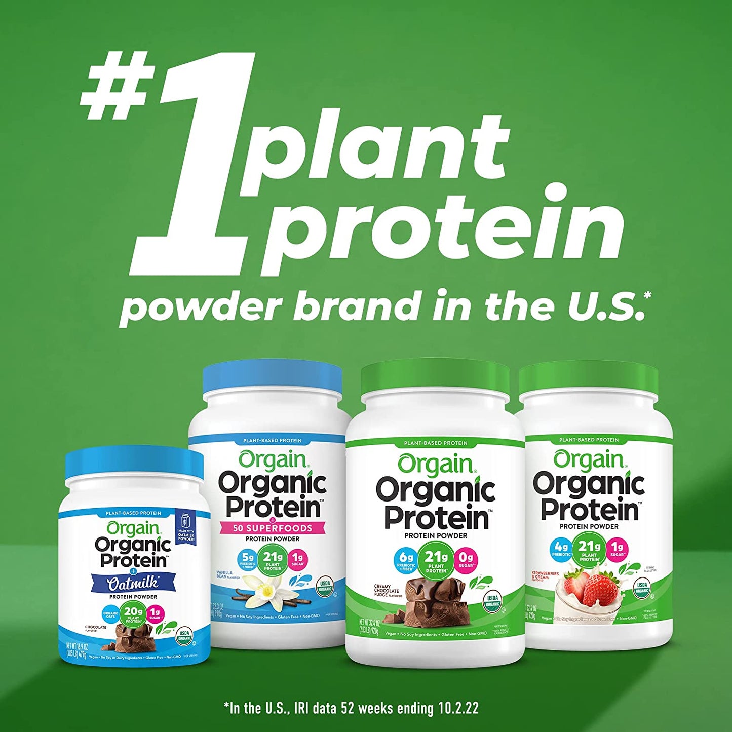 Orgain Vanilla Sport Plant-Based Protein Powder - 30g of Protein, Made with Organic Turmeric, Ginger, Beets, Chia Seeds, Brown Rice and Fiber, Vegan