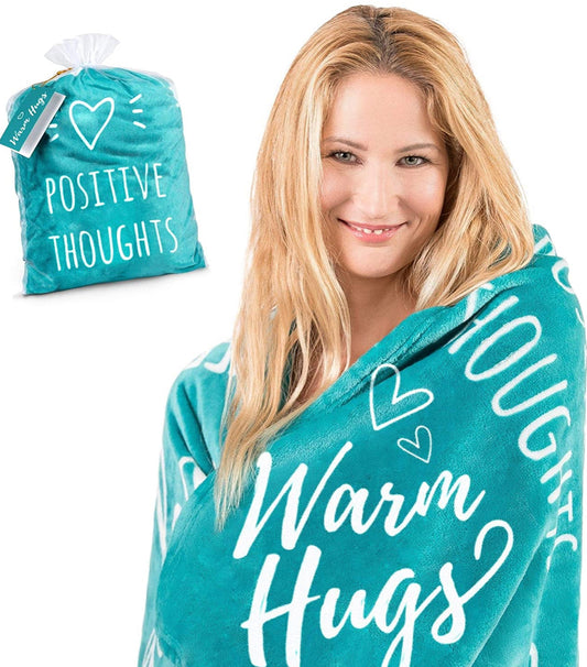 Get Well Blanket I Inspirational Throw Blanket I Healing Blanket I Positivity Blanket I Healing Thoughts Blanket I Motivational Throw Blanket I Get Well Soon Gifts I 50" x 60" (Teal)
