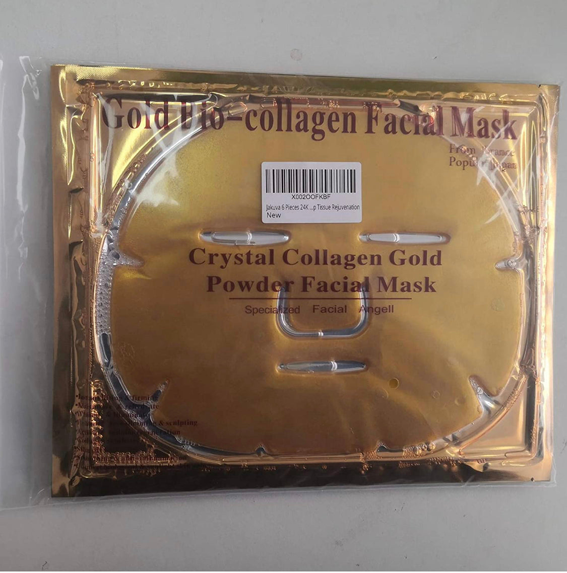 Jakuva 24k Gold Gel Collagen Facial Masks,Skin Care Premium Moisturizing Facial Sheet Patch for Anti Aging, Puffiness, Anti Wrinkle,Firm Skin & Hydrateing Your Beautiful Face (6PCS)