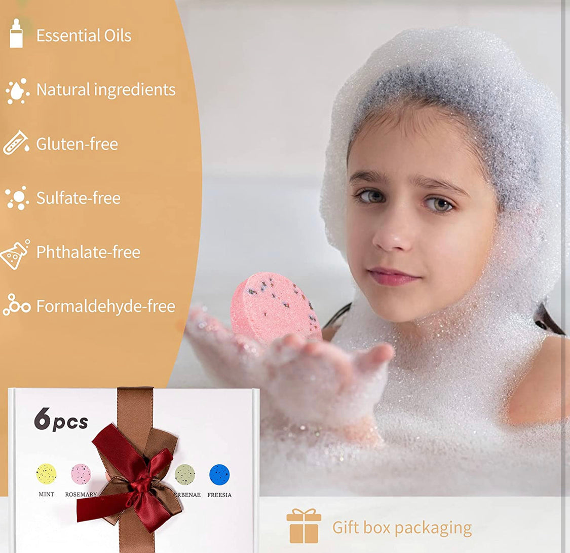 Shower Steamers, Aromatherapy Steamers with Pure Essential Oils for Relaxation, Gifts for All Ages, Birthday, Christmas and Valentine's Day Gift, Strong and Lasting Fragrance Shower Tablets, 6 PCS