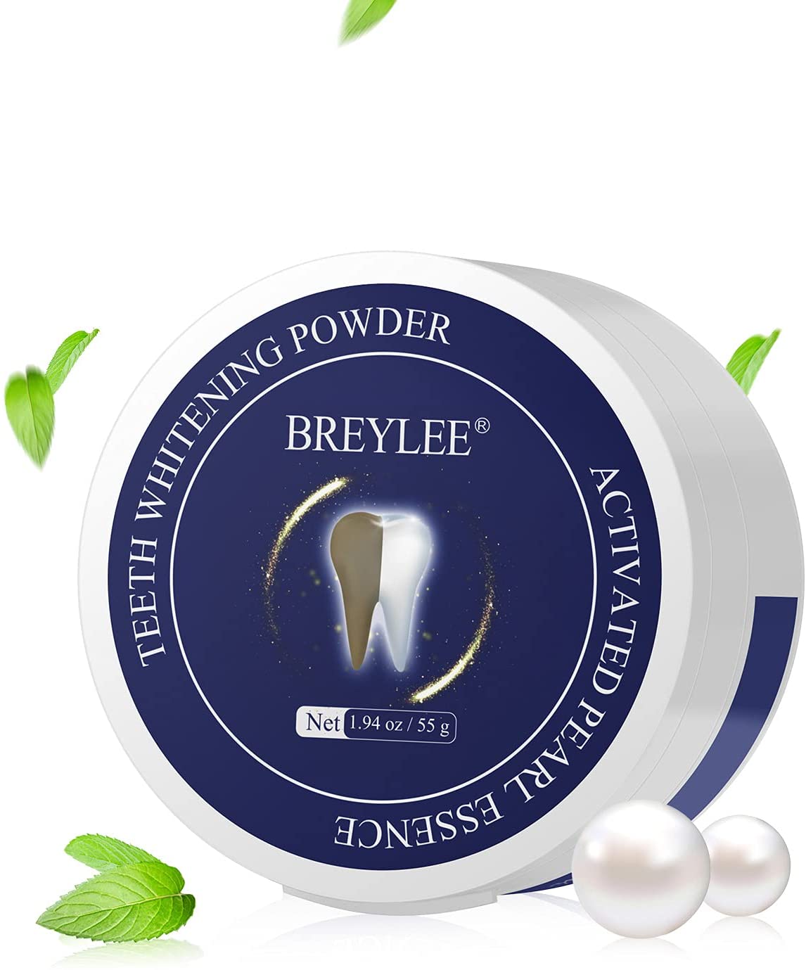 Teeth Whitening, BREYLEE Tooth Powder|Teeth Whitening Powder |Tooth Powder for Teeth Whitening|Teeth Whiten|Use to Remove Coffee/Tea, Keep Freshen Breath (55g,1.94oz)