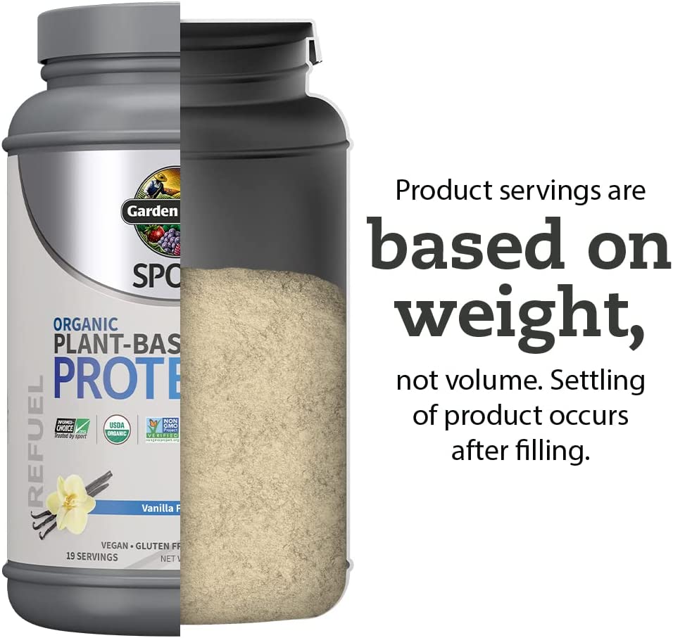 Garden of Life Organic Vegan Sport Protein Powder, Vanilla - Probiotics, BCAAs, 30g Plant Protein for Premium Post Workout Recovery -