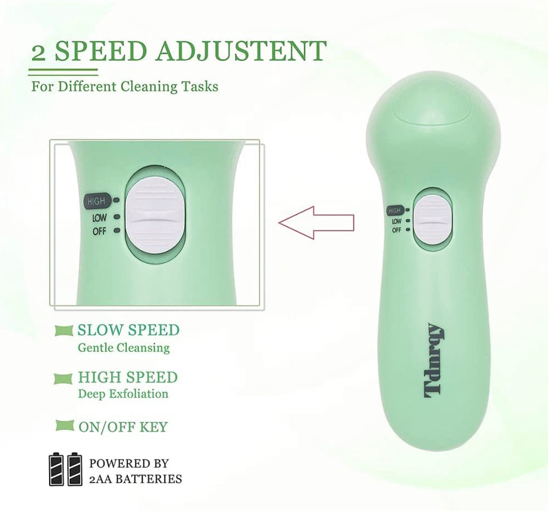 face scrubber ,Waterproof Facial Cleansing 5 in Brush + 1 Beauty care masserfor Deep Cleansing, Gentle Exfoliating, Removing Blackhead, face exfoliator skin care tools face Cleansing brush with travel