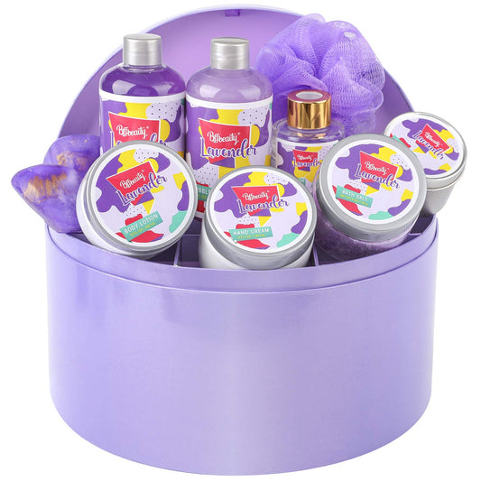 Lavender Luxury Care Spa Set for Women-10pcs Lavender Bath Set Spa Kit with Jewelry Box Gift Sets Includes Bath Salt, Bubble Bath, Shower Gel, Body Lotion Gift for Her Birthday, Anniversary, Christmas or Valentines