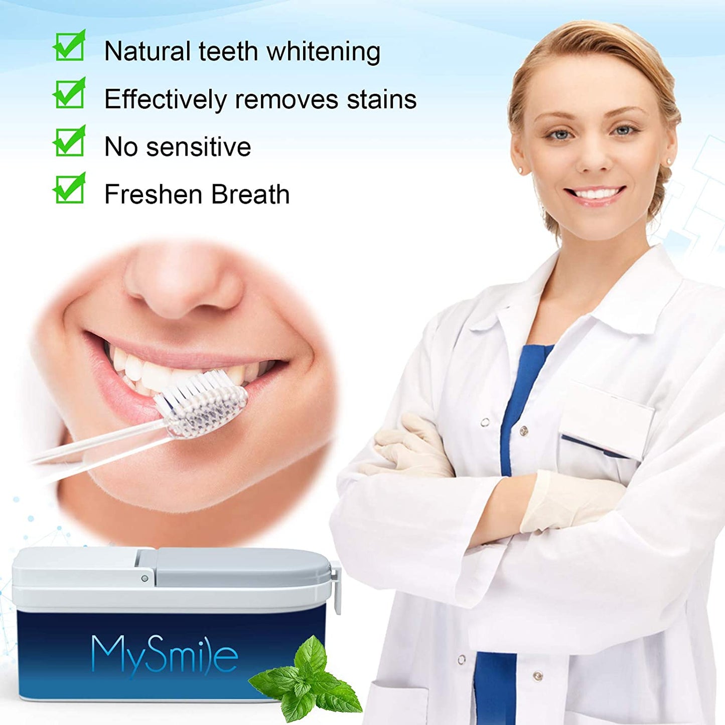 MySmile Tooth Powder for Teeth Whitening, No-Mess Teeth Whitener, Alternative Toothpaste Whitening Effective Remover Stains