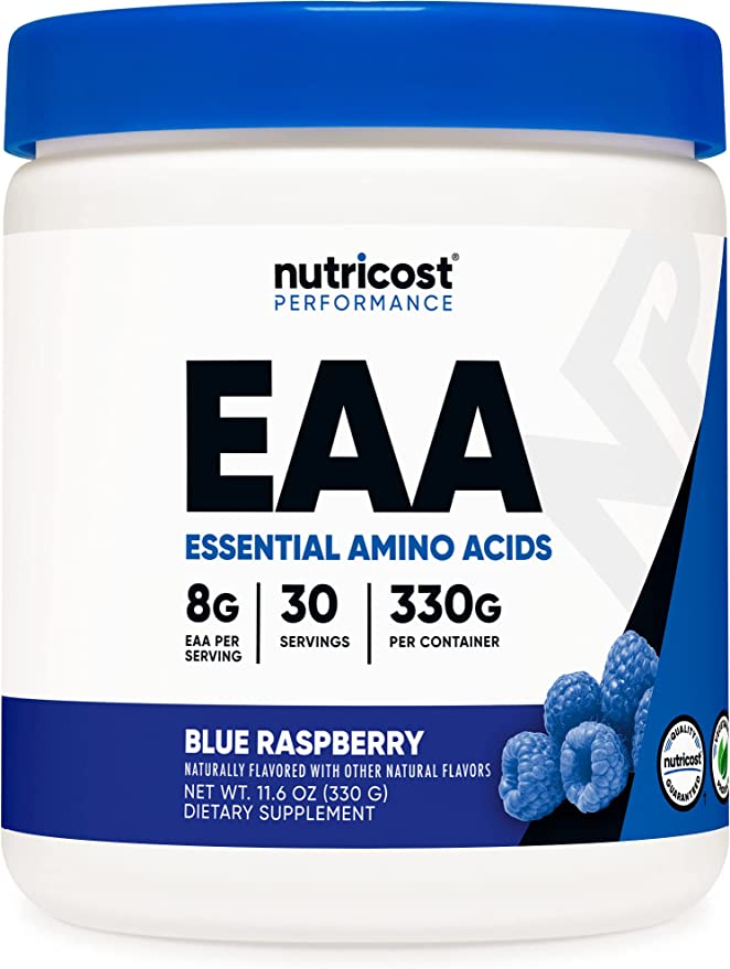 Nutricost EAA Powder 30 Servings (Blue Raspberry) - Essential Amino Acids - Non-GMO, Gluten Free, Vegetarian Friendly