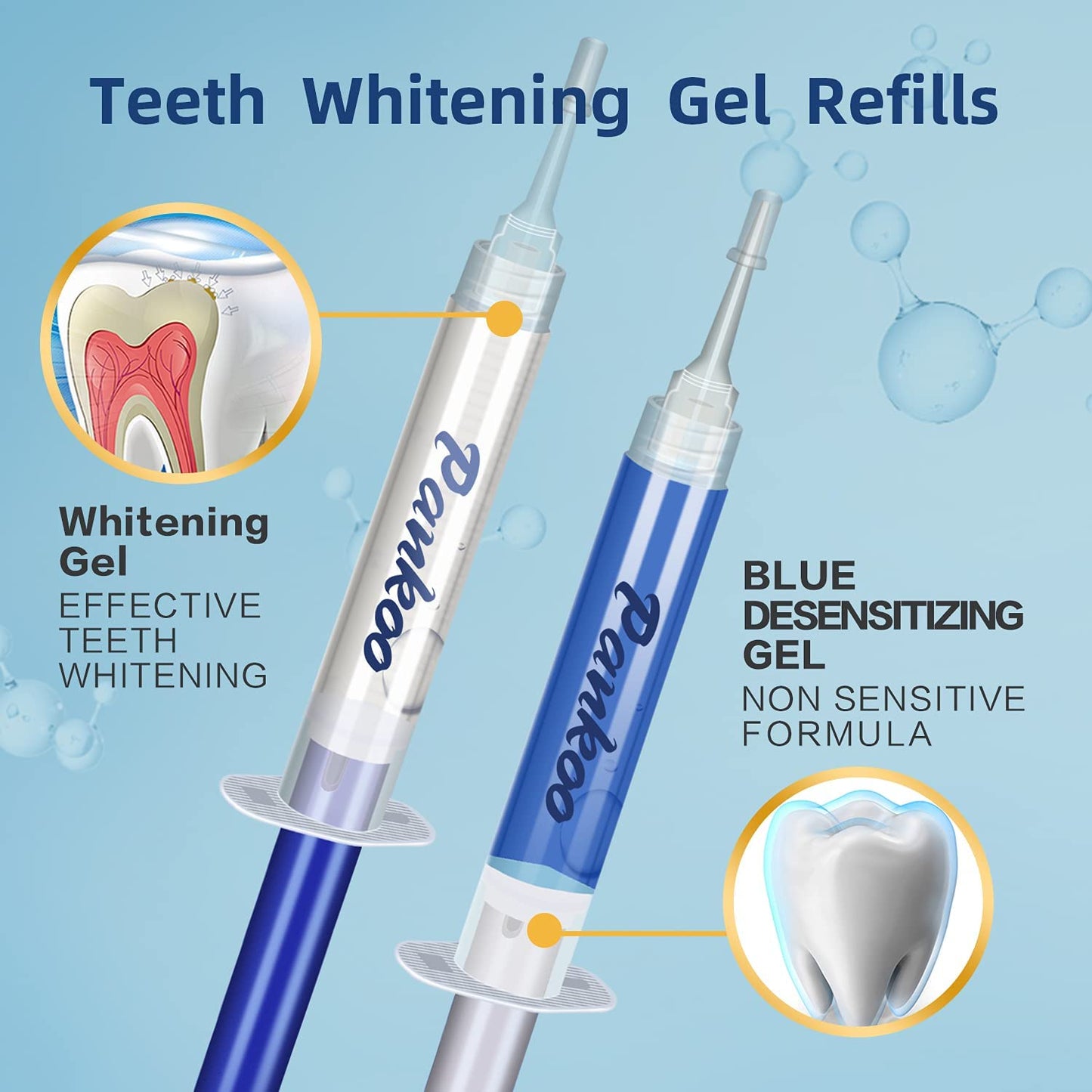 Teeth Whitening Kit with LED Light, 10X Teeth Whitening Gels, 2X Silicone Mouth Trays, Whiten Effectively in 15 Minutes Without Sensitivity, 1-9 Shades Whiter in 1-2 Weeks, 2-3X Faster Than Strips