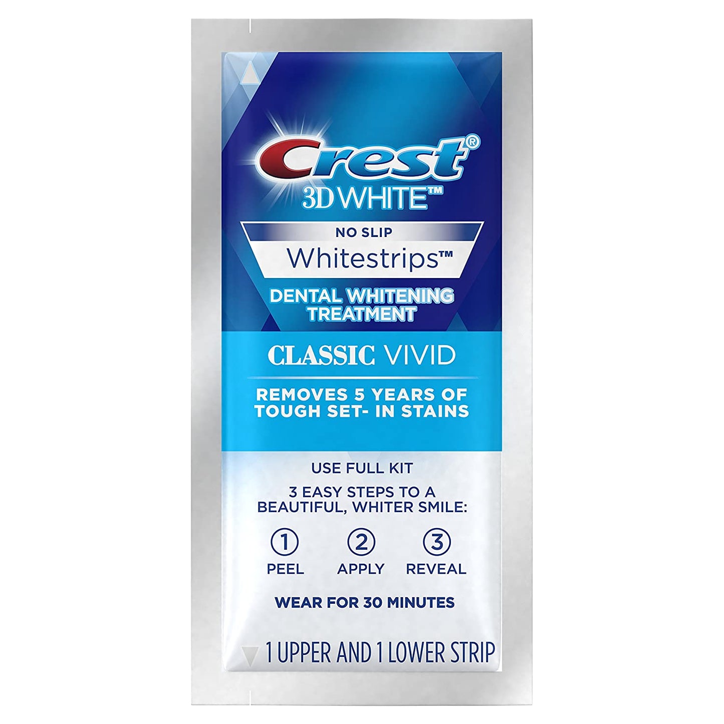 Crest 3D White Whitestrips Classic Vivid Teeth Whitening Kit ( Packaging May Vary ) , 20 Count (Pack of 1)