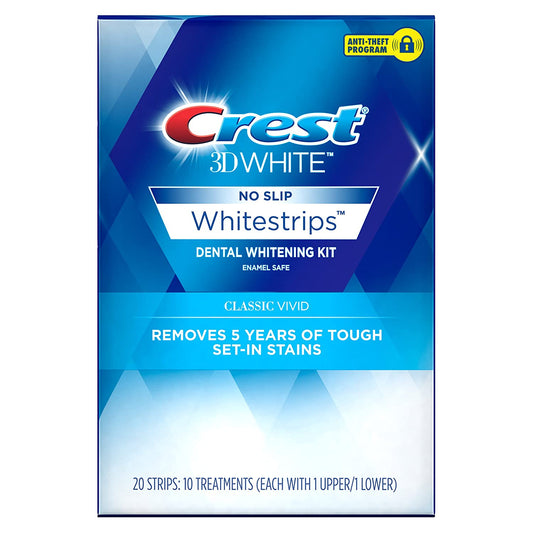 Crest 3D White Whitestrips Classic Vivid Teeth Whitening Kit ( Packaging May Vary ) , 20 Count (Pack of 1)