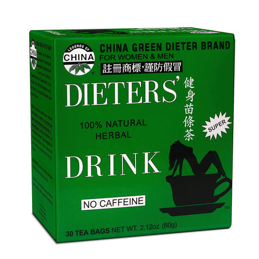 The Ballerina Slimming Detox Tea for Weight Loss and Belly Fat - Chinese Green Slim Tea With Senna Leaves - 100 Percent Natural No Caffeine - 30 Tea Bags,