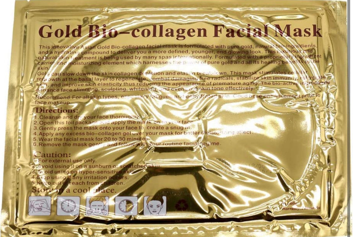 Jakuva 24k Gold Gel Collagen Facial Masks,Skin Care Premium Moisturizing Facial Sheet Patch for Anti Aging, Puffiness, Anti Wrinkle,Firm Skin & Hydrateing Your Beautiful Face (6PCS)