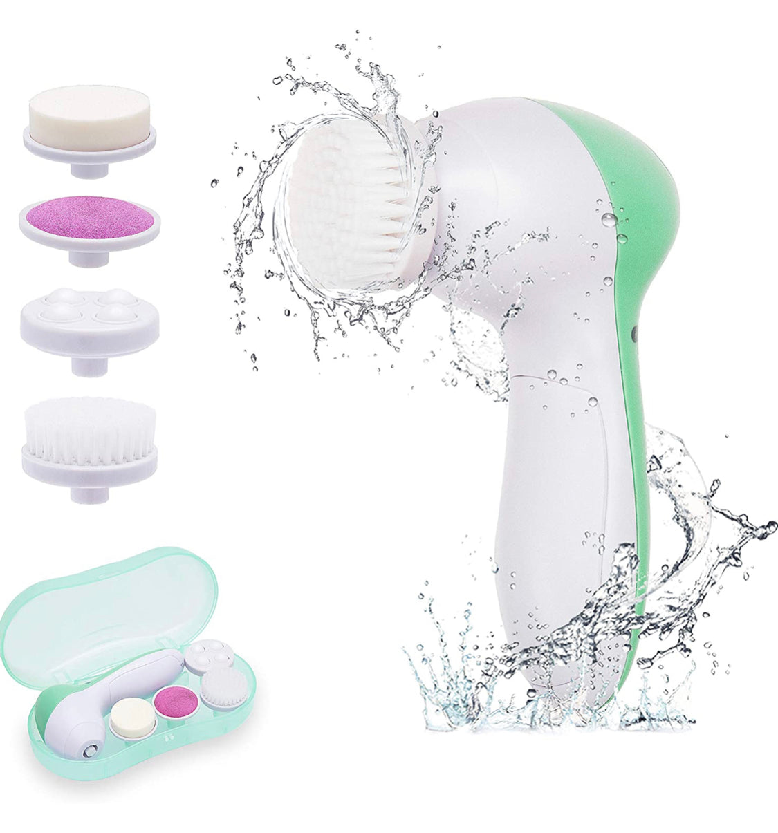 face scrubber ,Waterproof Facial Cleansing 5 in Brush + 1 Beauty care masserfor Deep Cleansing, Gentle Exfoliating, Removing Blackhead, face exfoliator skin care tools face Cleansing brush with travel