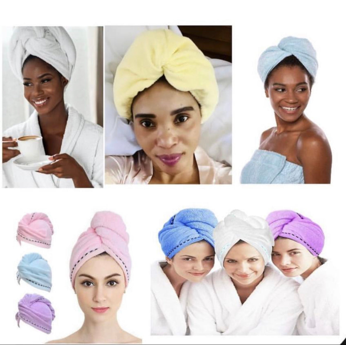 Vinker 3 Pack Hair Towel Wrap, Microfiber Quick Drying Hair Towels, Bath Dryer Caps, Bath Hair Drying Towel, Quick Dryer Hat for Women Girls