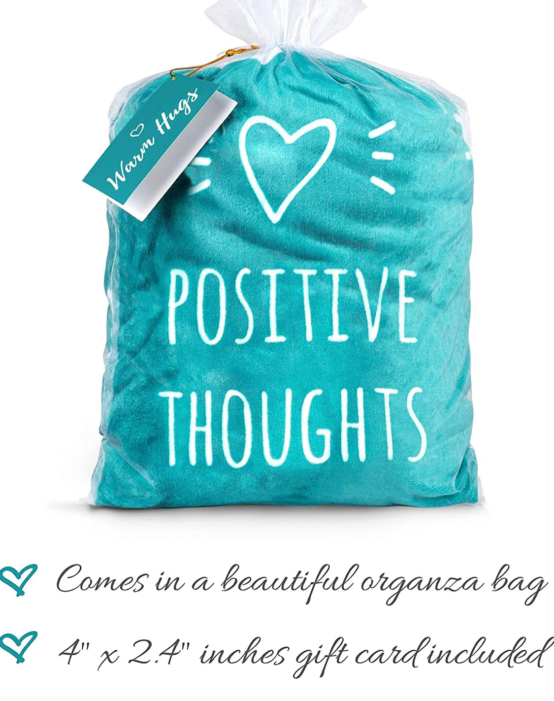 Get Well Blanket I Inspirational Throw Blanket I Healing Blanket I Positivity Blanket I Healing Thoughts Blanket I Motivational Throw Blanket I Get Well Soon Gifts I 50" x 60" (Teal)